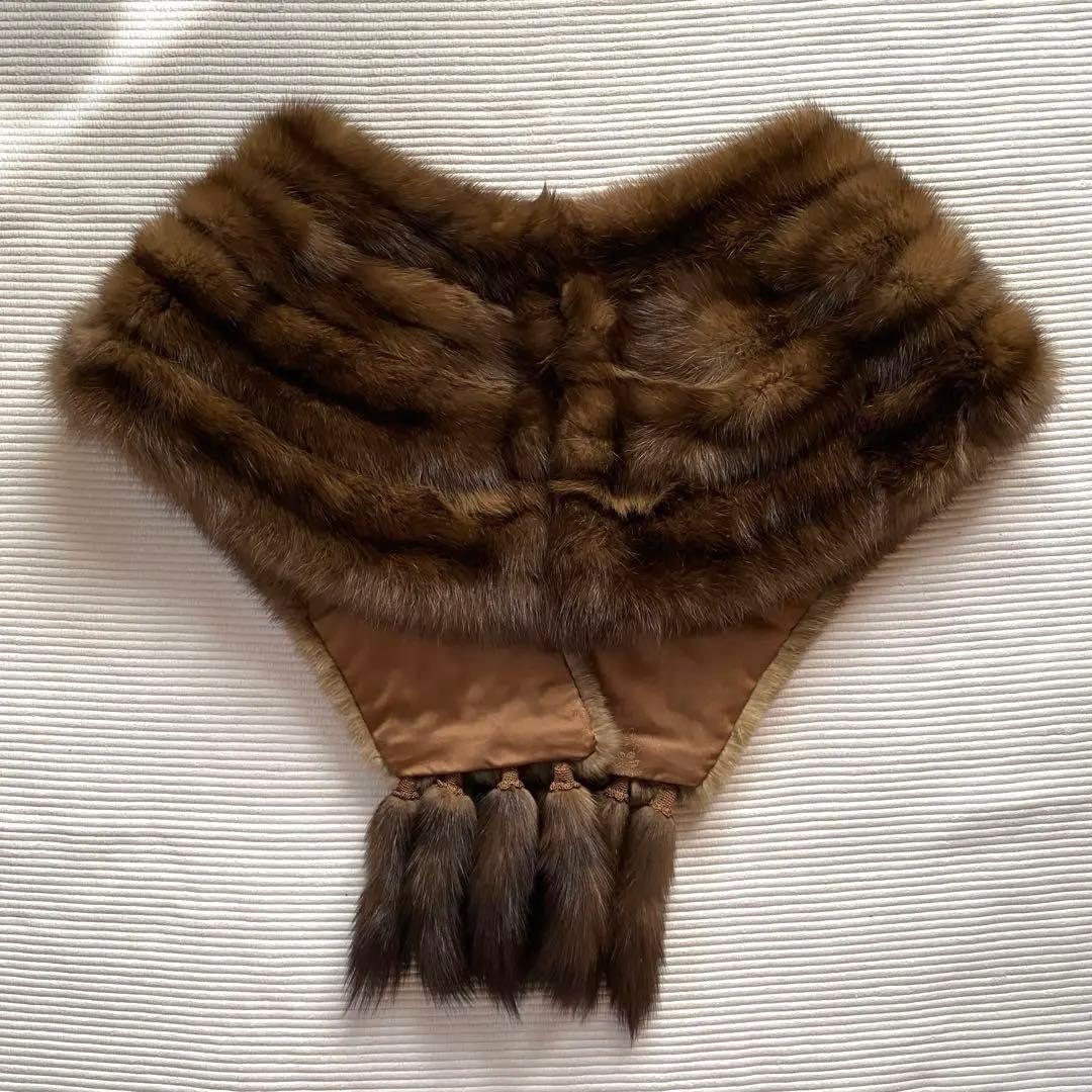 ✦特価セール✦ 美品✨ セーブルショール ファー ストール しっぽ着脱 2way