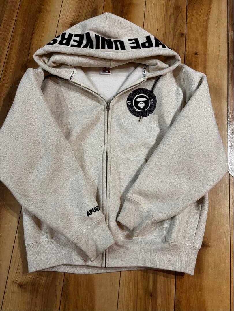 ⭐︎即日発送⭐︎ Aape グレー フルジップ パーカー Lサイズ