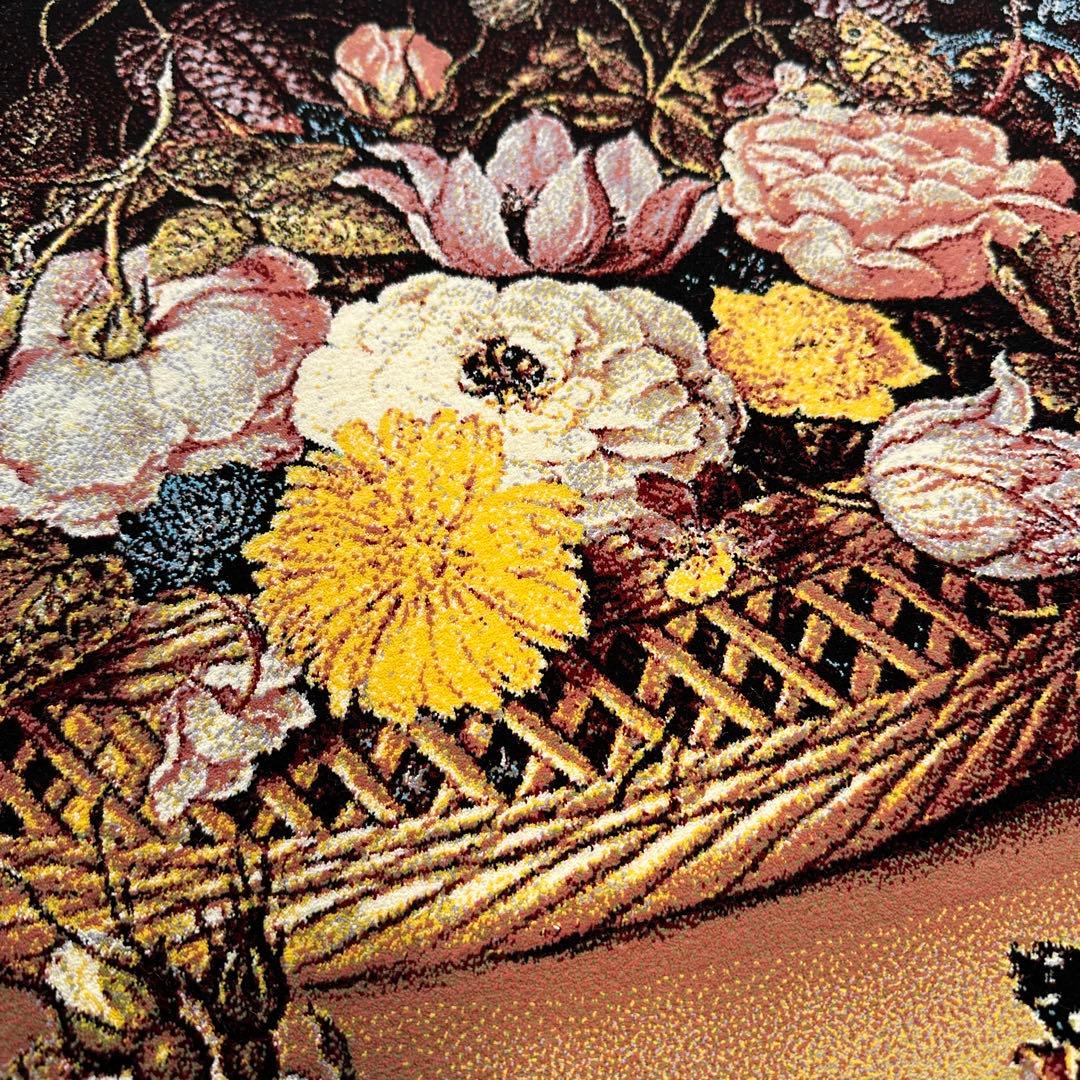 【新品未使用】絵画風絨毯　カーペット　玄関用　花　玄関　廊下　絵画　イラン