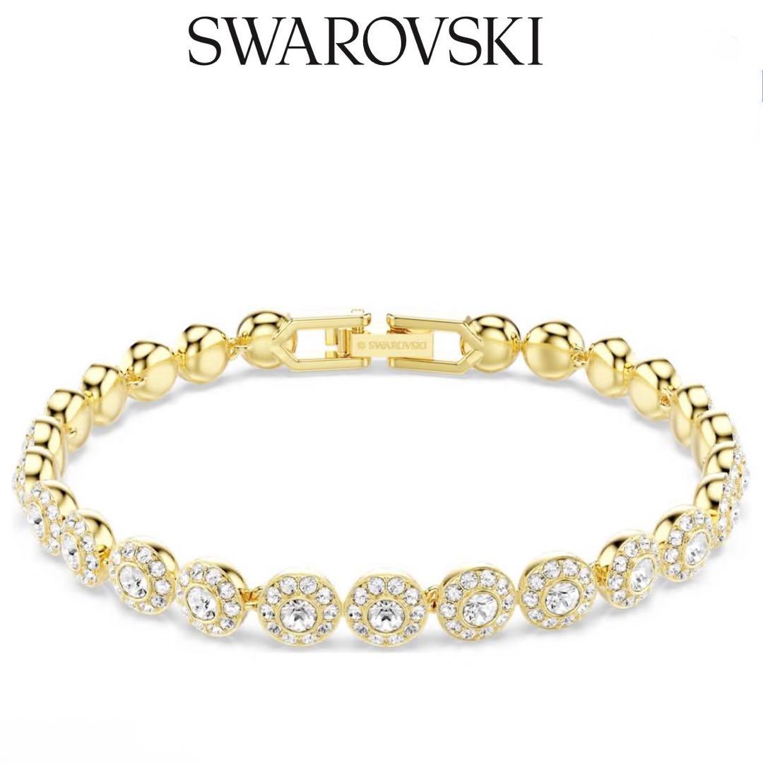 スワロフスキー Una Angelic ブレスレットラウンドカットゴールド