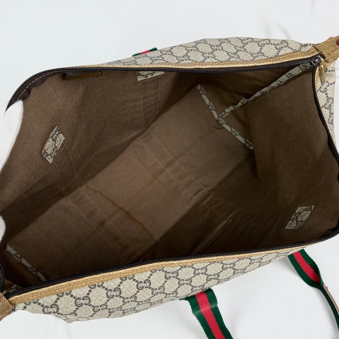 GUCCI ボストンバッグ ショルダー シェリーライン GG プラス PVC