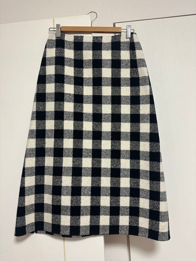 Drawerウール ブロック バッファロー チェック ケヌキ ロング スカート