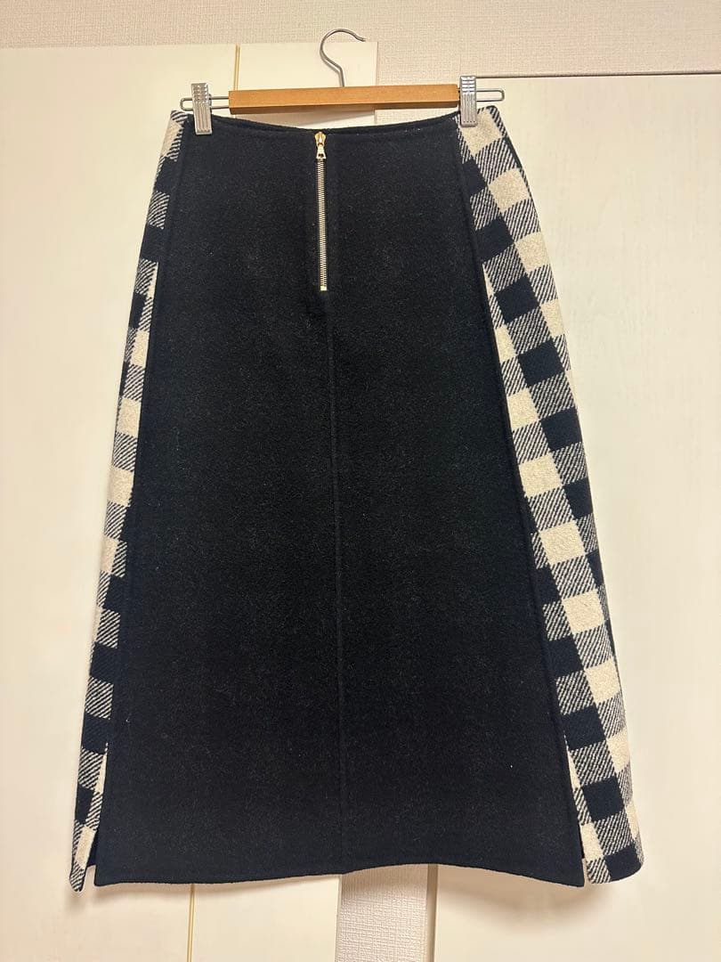 Drawerウール ブロック バッファロー チェック ケヌキ ロング スカート