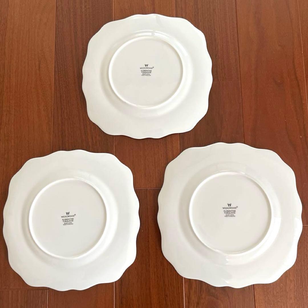 ナンタケットウェッジウッド フロレンティーン スクエア プレート3枚セット