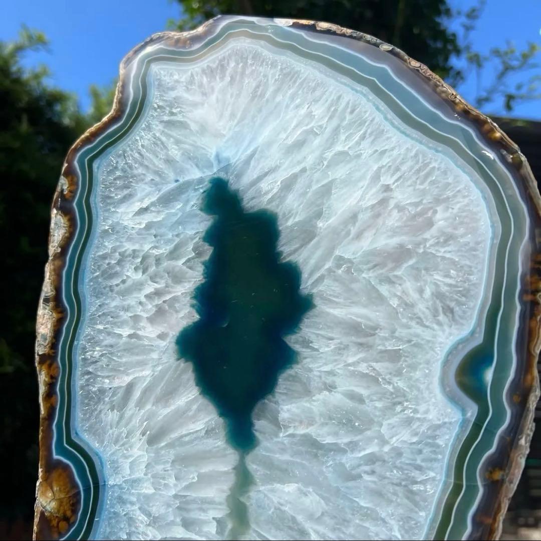 ☆家宝級 大迫力☆16.79kg!!☆爽やかブルー発色☆ブルー瑪瑙 原石 天然石