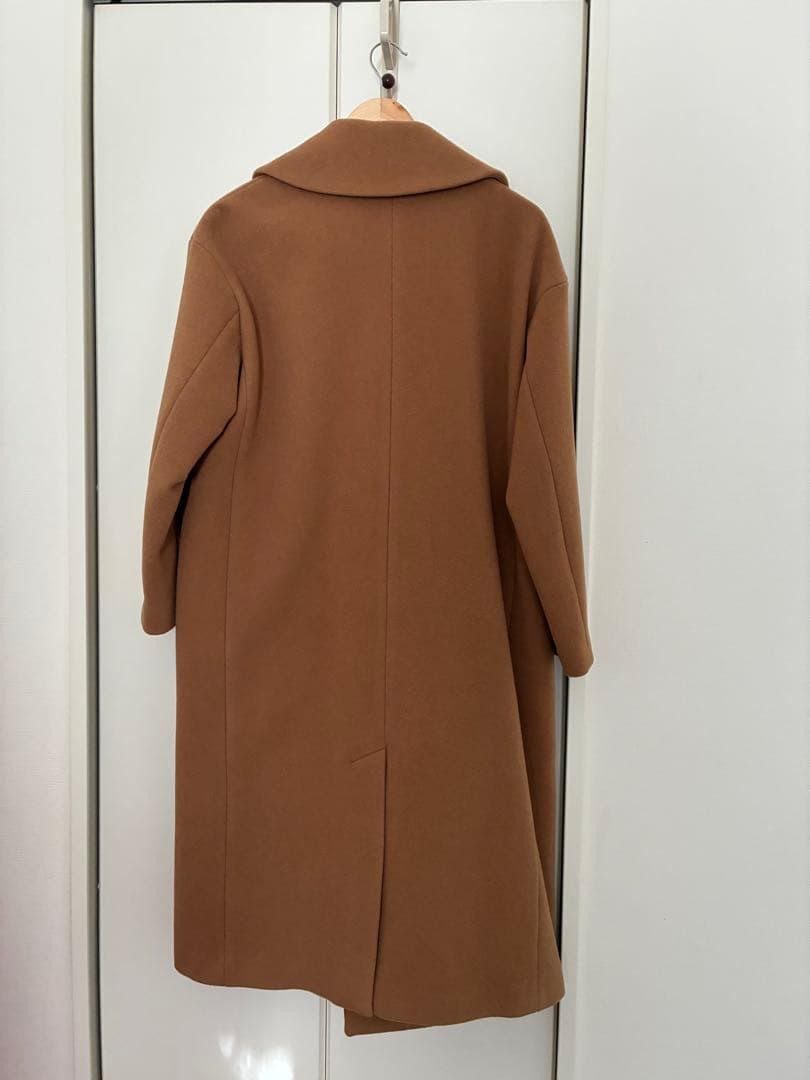 ブラウン ダブルブレスト ロングコート