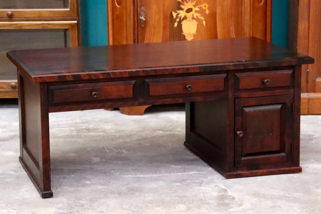 GMIS75○北海道民芸家具 文机 樺材 レトロ アンティーク 和家具 飛騨