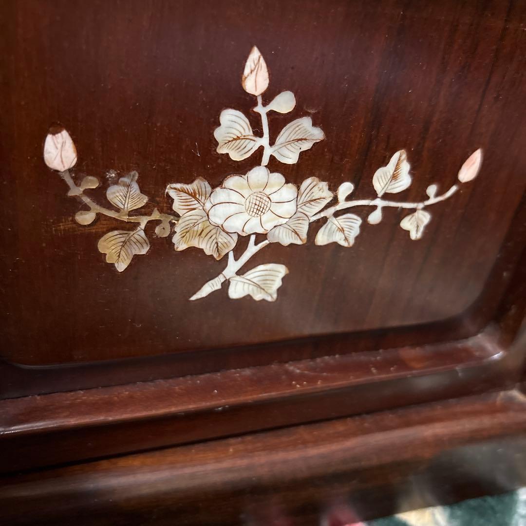 高級家具❣️花梨　木製飾り棚 引き出し付き