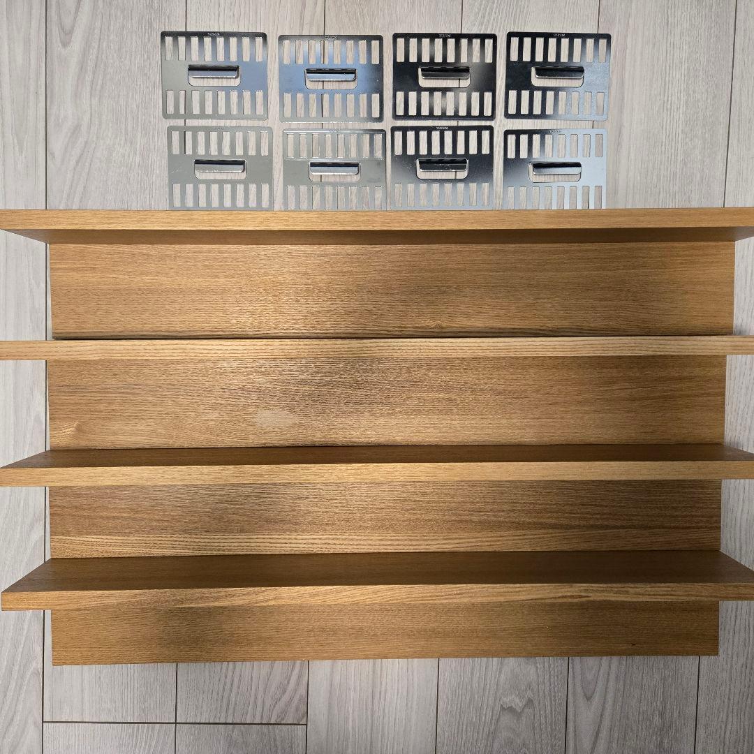 壁美人 L字シェルフロング ナチュラル 4セット