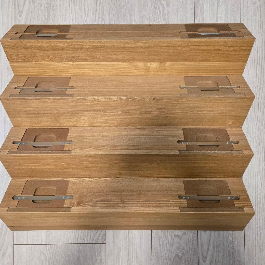 壁美人 L字シェルフロング ナチュラル 4セット