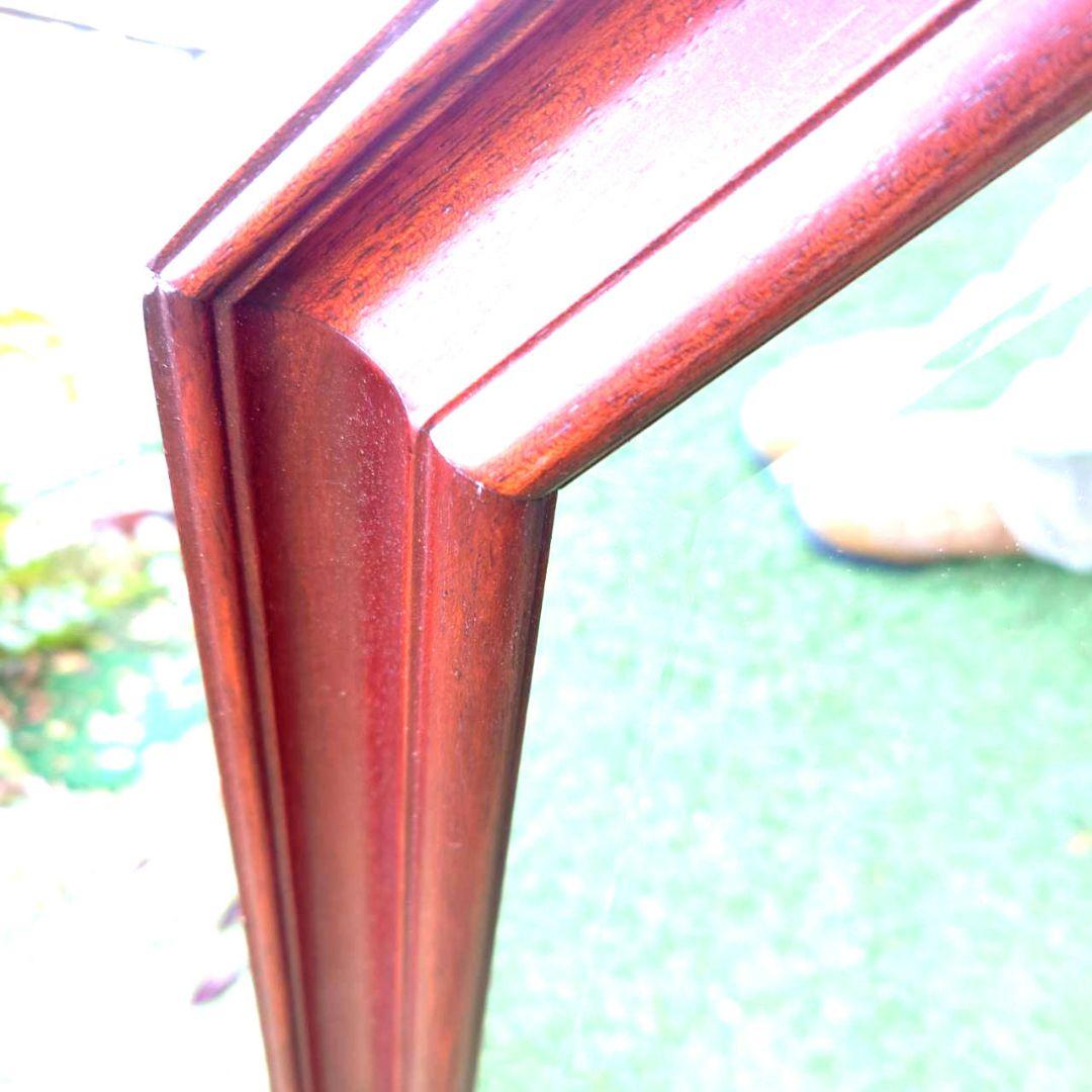 八角木枠ウォールミラー780✕560 イタリア製　ベベル鏡　ヴィンテージ物