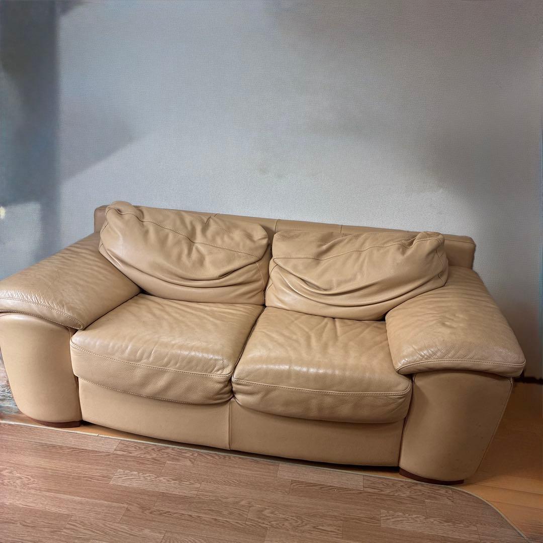 S'ACCOMODI イタリア製 ビックソファー ベージュ サコモディ　本革