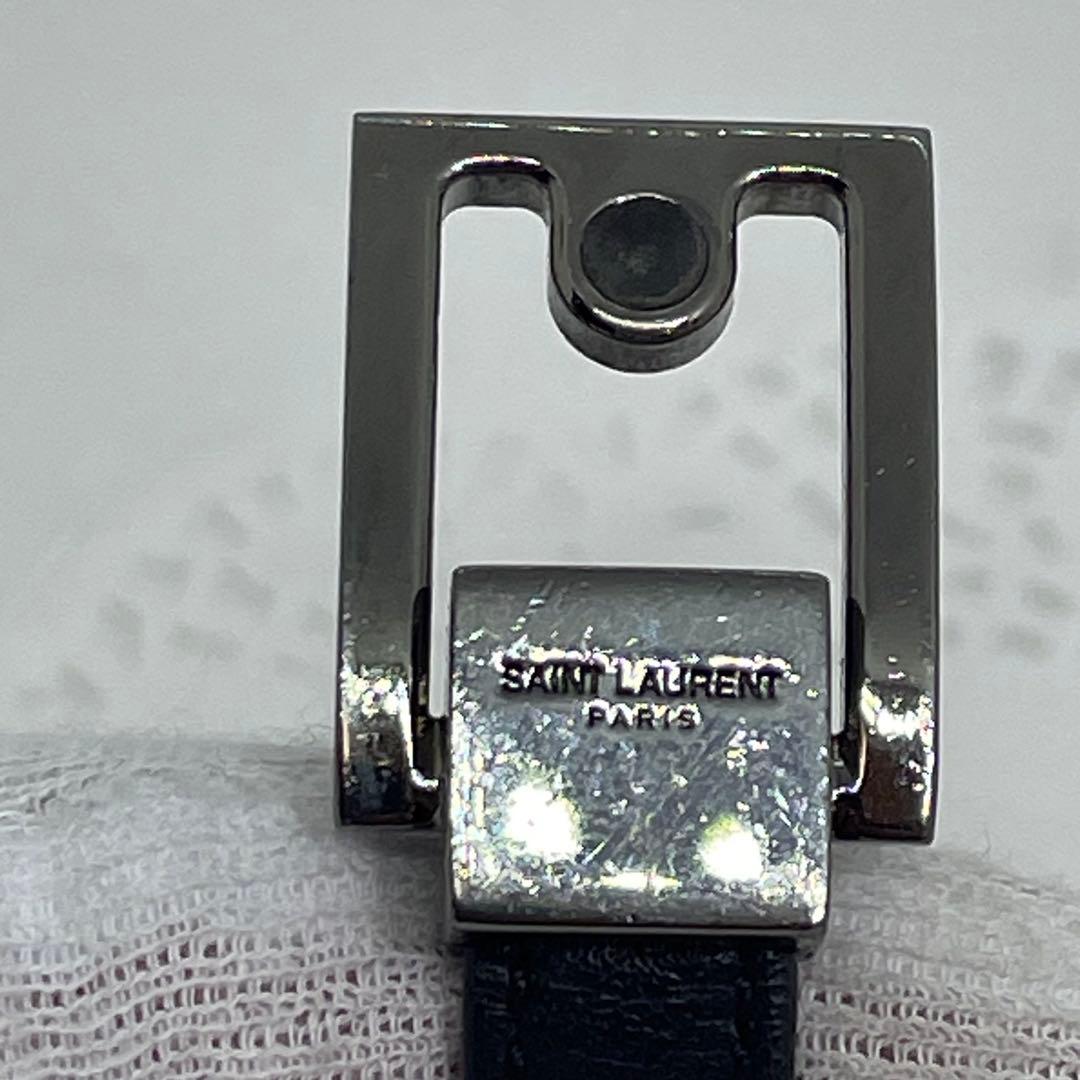 サンローラン レザーバングル ブラック マグネット式