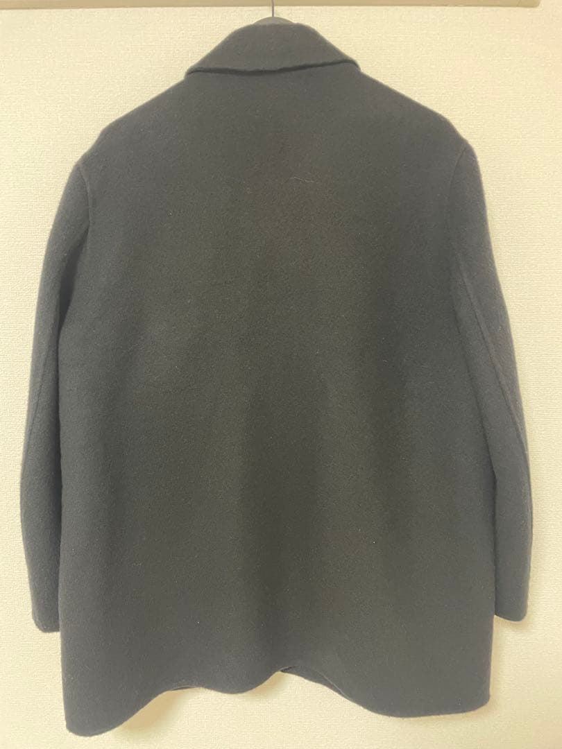 Muji Labo カシミヤ混ショートステンカラーコート ブラックＬ
