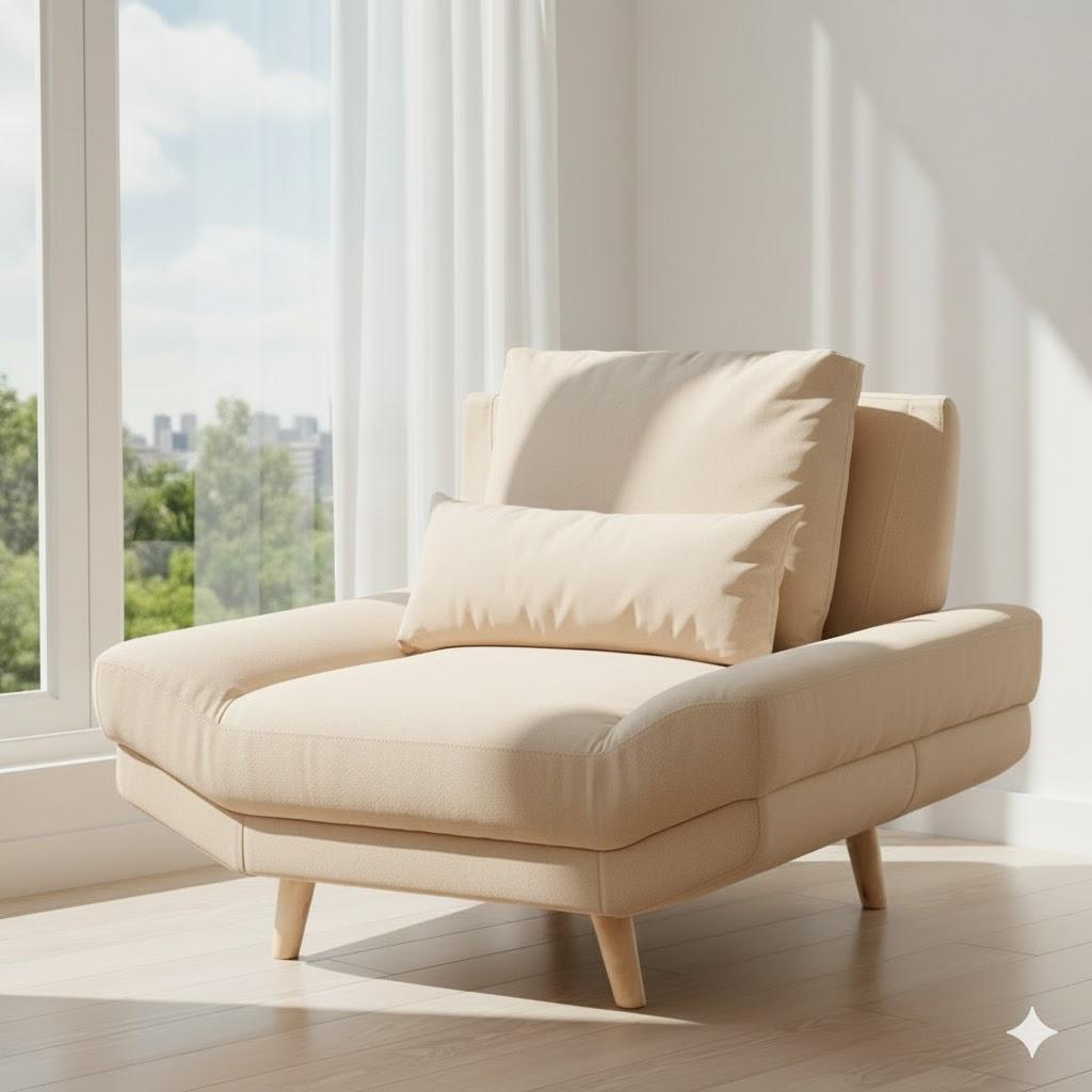 【新品・未使用】　一人用ゆったりソファ　ブライト1P　広々とした座面　シングル