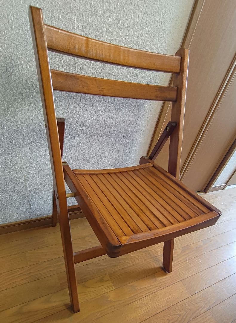 【toutouさま専用】木製折りたたみ椅子 スラットデザイン x２個セット