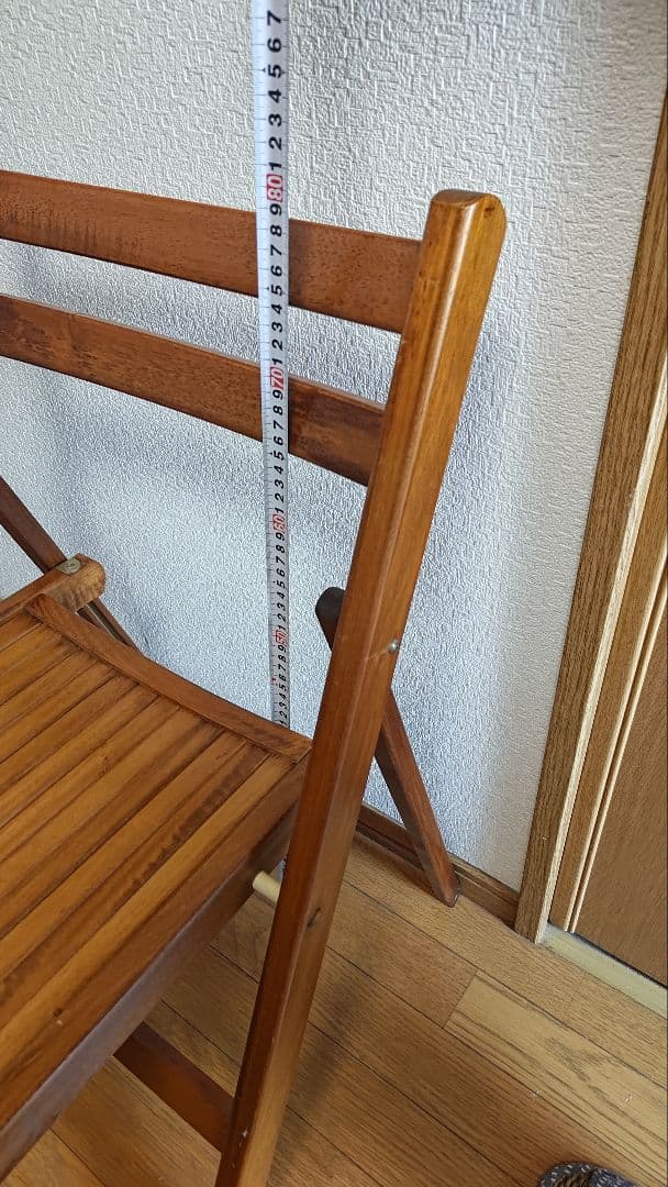 【toutouさま専用】木製折りたたみ椅子 スラットデザイン x２個セット