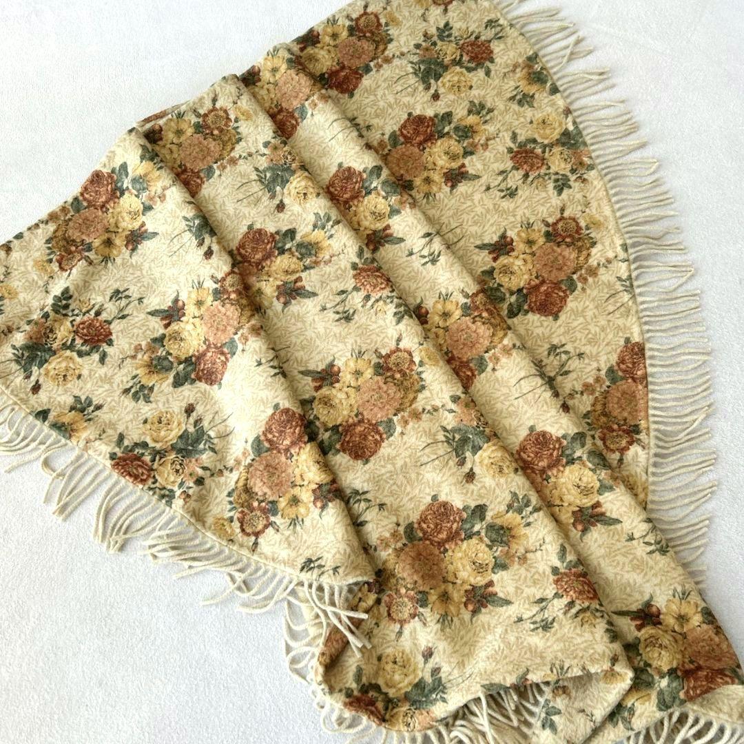 ロロピアーナ Loro Piana 大判ストール ショール カシミヤ100 花柄