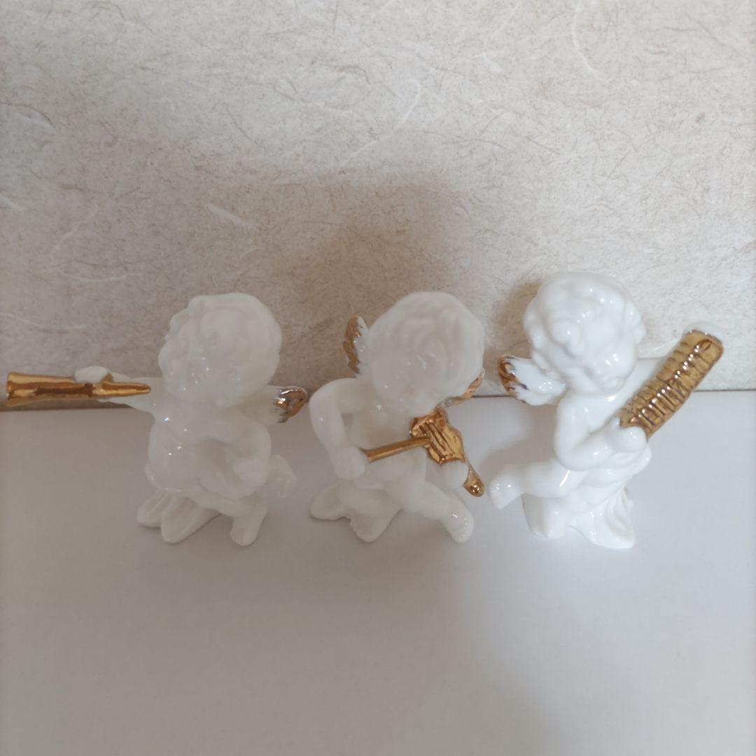 陶器　BONE CHINA　天使の音楽隊　3点セット　レア