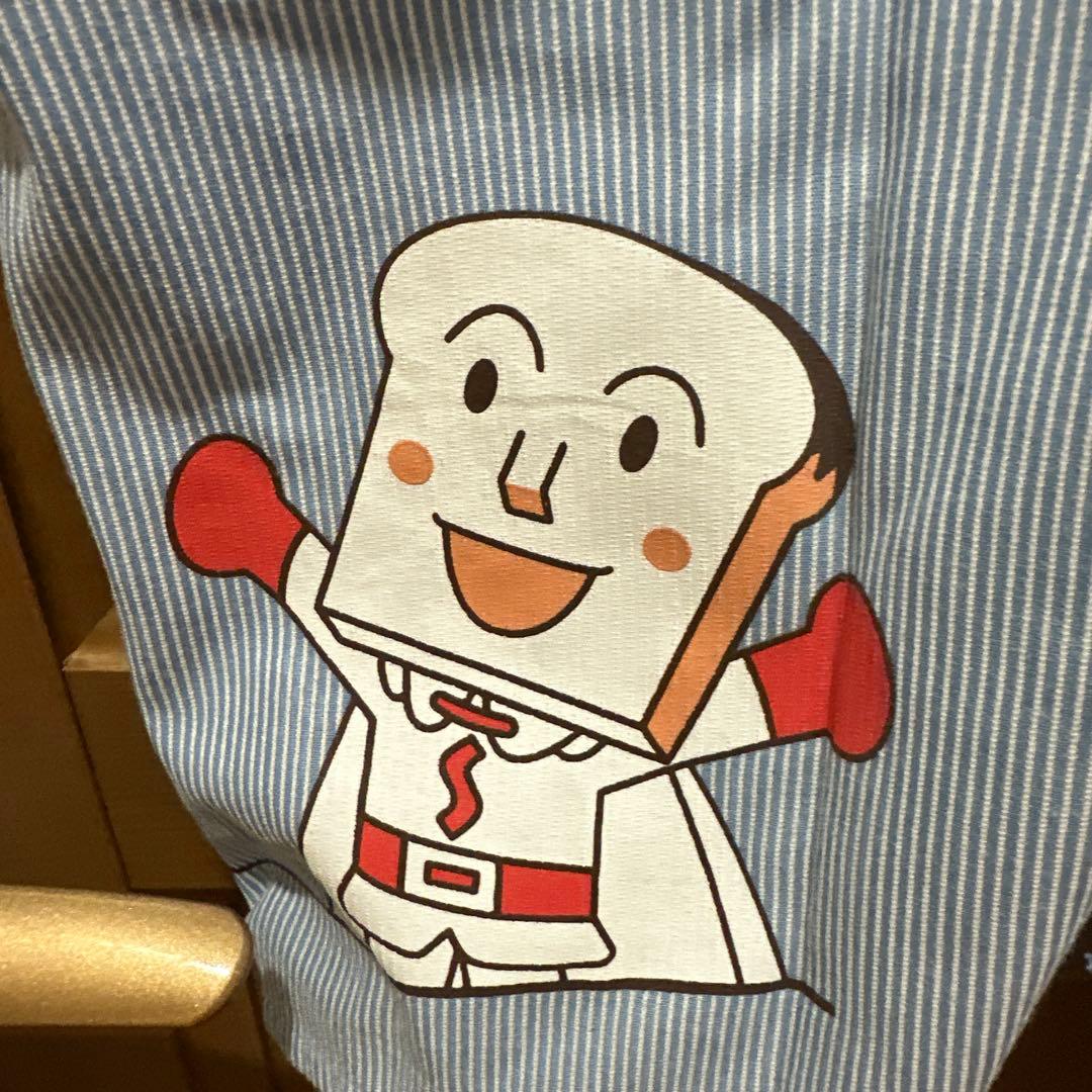 アンパンマン エプロン 青色ストライプ 他2点エプロンセット