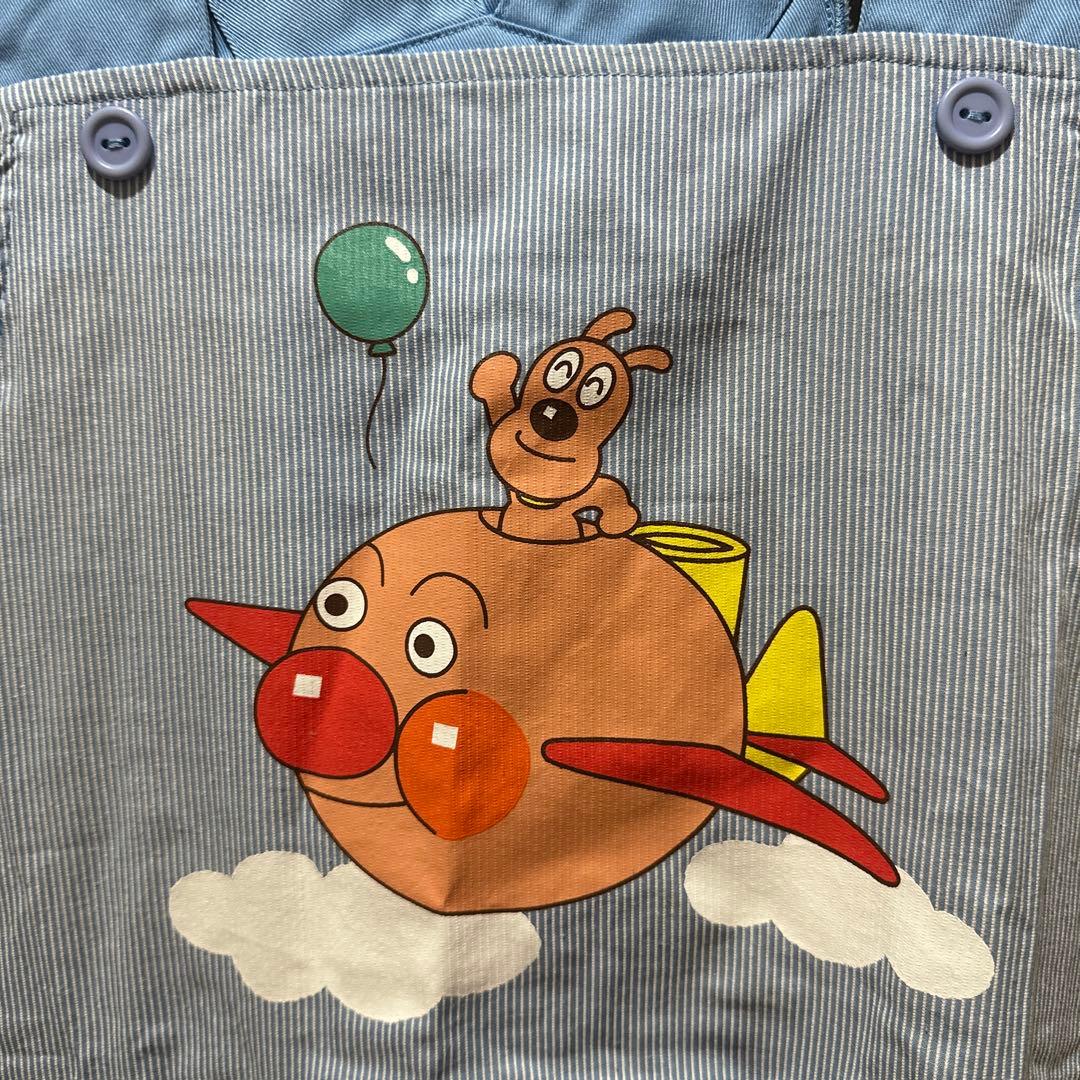 アンパンマン エプロン 青色ストライプ 他2点エプロンセット