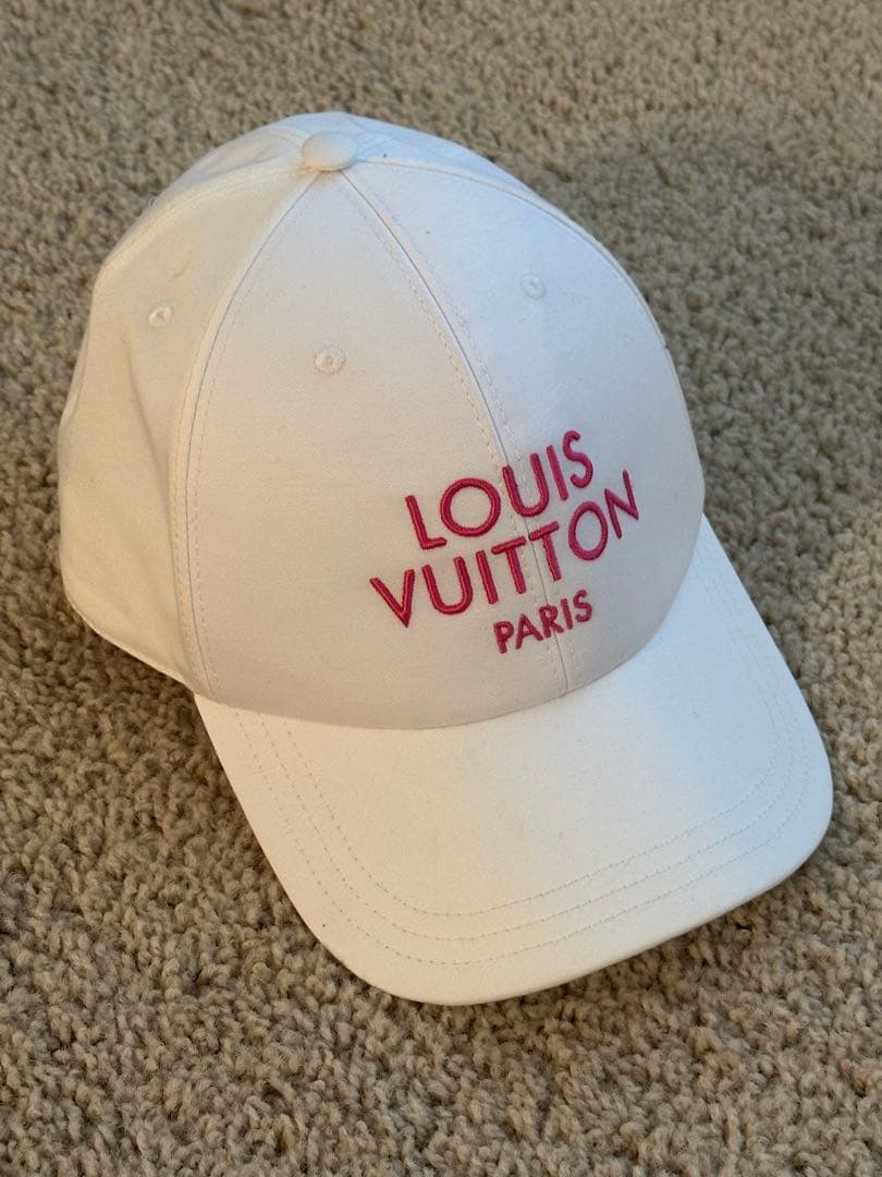 LOUIS VUITTON ルイヴィトン キャップ M7592L 白 ピンク
