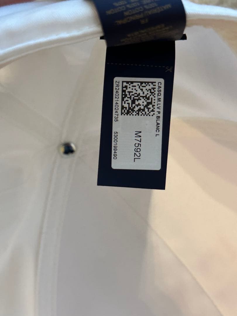 LOUIS VUITTON ルイヴィトン キャップ M7592L 白 ピンク