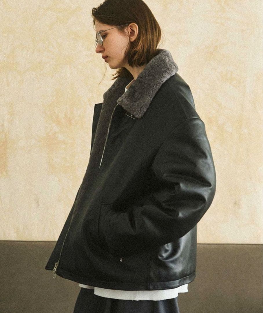 し*ん様 最終値下げ！OPENING ACT リアルレザームートンハイネックジャ