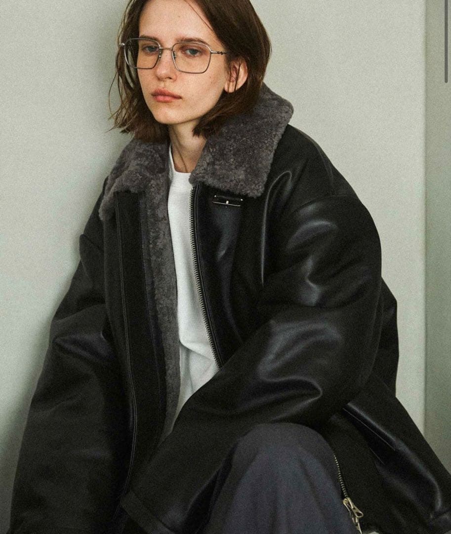 し*ん様 最終値下げ！OPENING ACT リアルレザームートンハイネックジャ