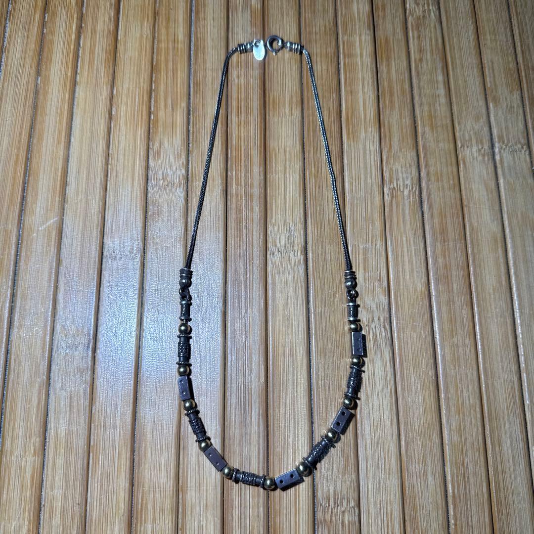 【希少1点物】Vintageネックレス アメリカ 925 ユーロ K14 14金