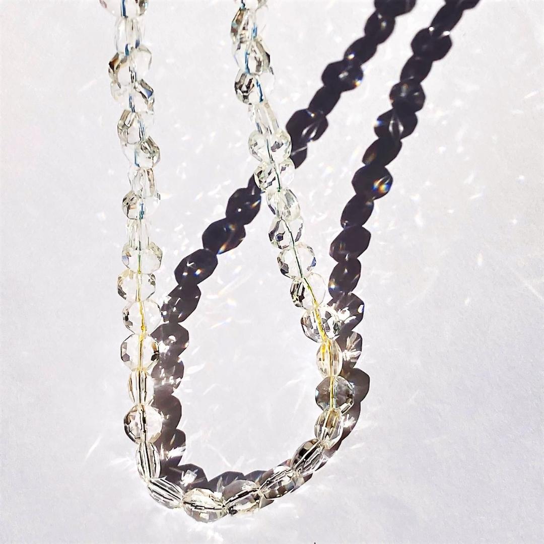 【いつか見た光】水晶 八角形 天然石ネックレス