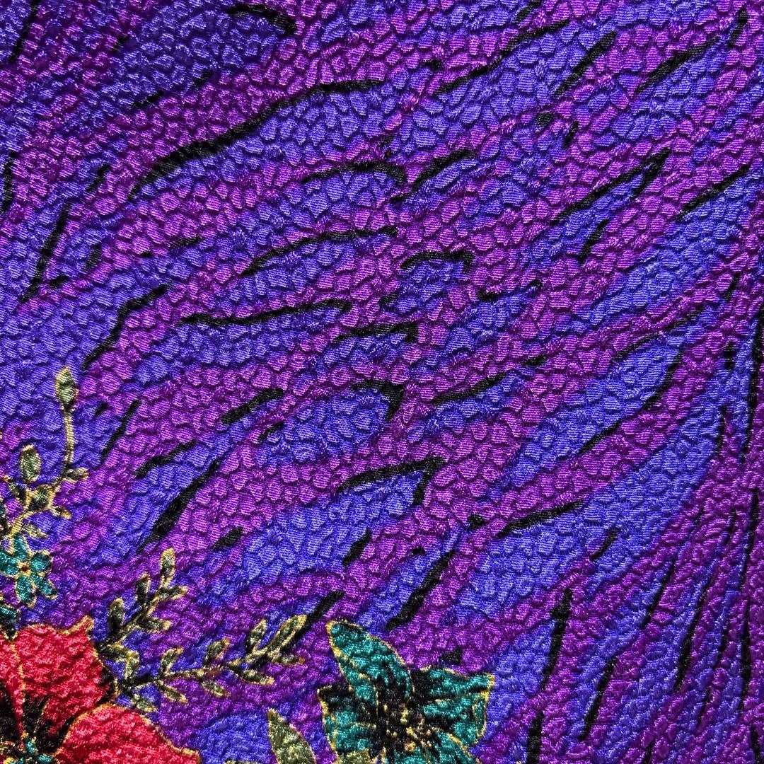 七五三着物セット　7歳　モダンスタイル　黒色　紫色　だらり帯　ぽっくり