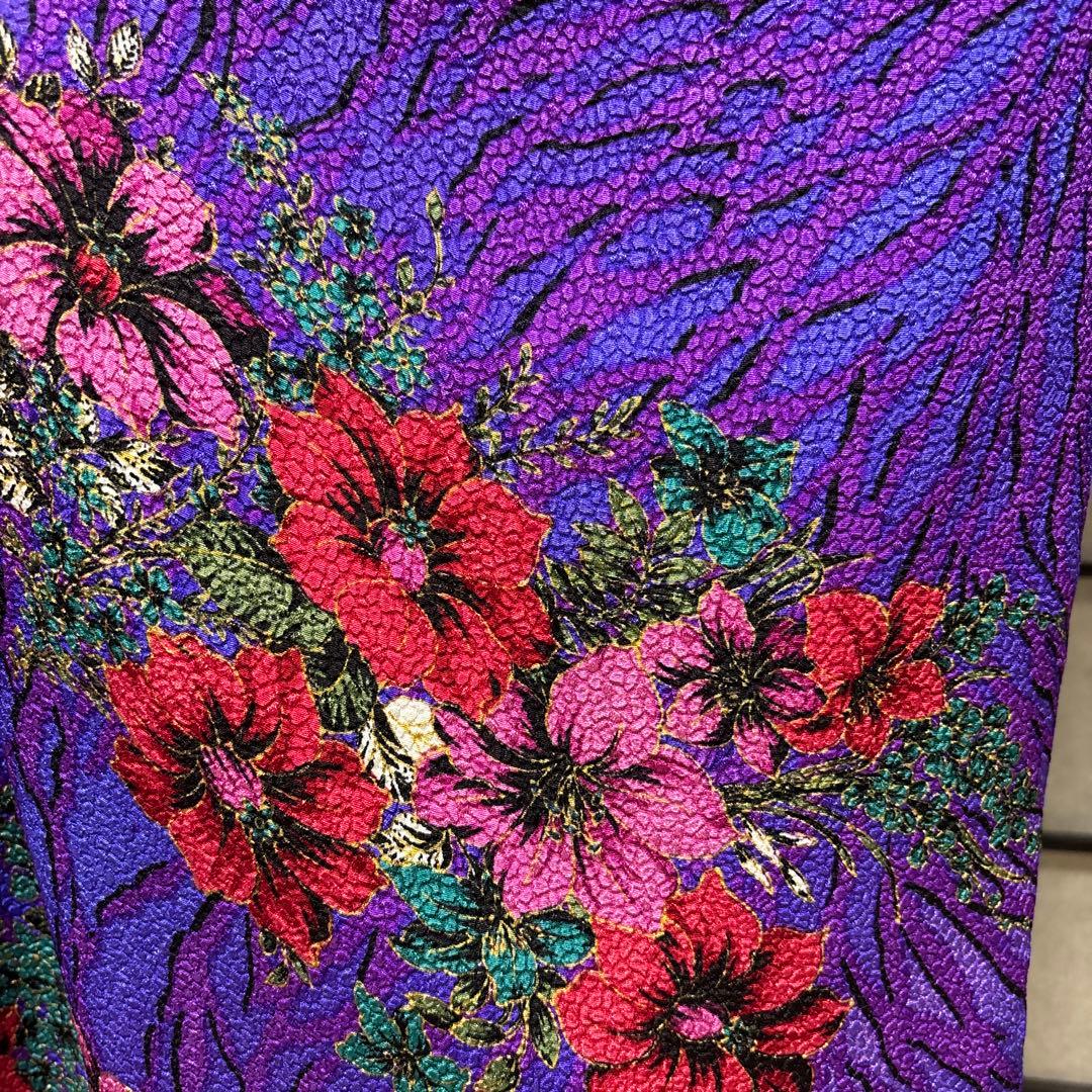 七五三着物セット　7歳　モダンスタイル　黒色　紫色　だらり帯　ぽっくり