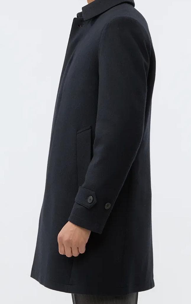 セヴィルロウ プレミアムステンカラーコートカシミヤ混 サイズM 新品 ネイビー