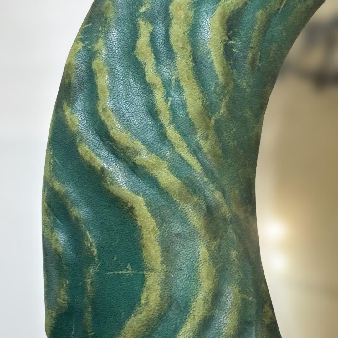 アンティーク　ヴィンテージ　ミラー　円形　グリーン　デザインミラー　吊り下げ　鏡