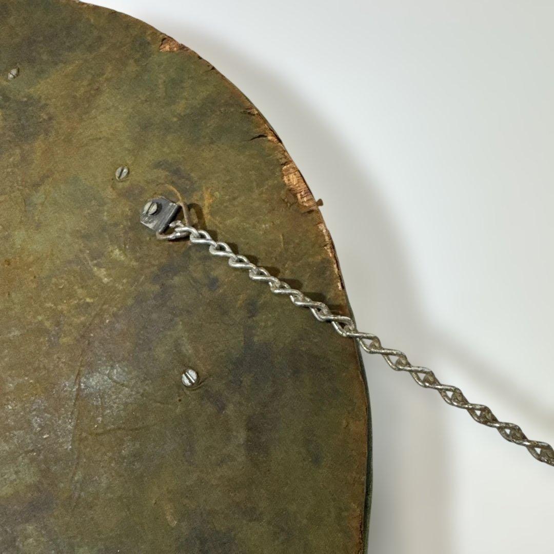 アンティーク　ヴィンテージ　ミラー　円形　グリーン　デザインミラー　吊り下げ　鏡