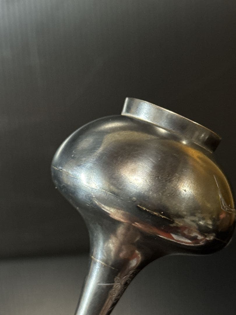 明治期 純銀 在銘 細密彫金 花図 花瓶 花生 約84.5g