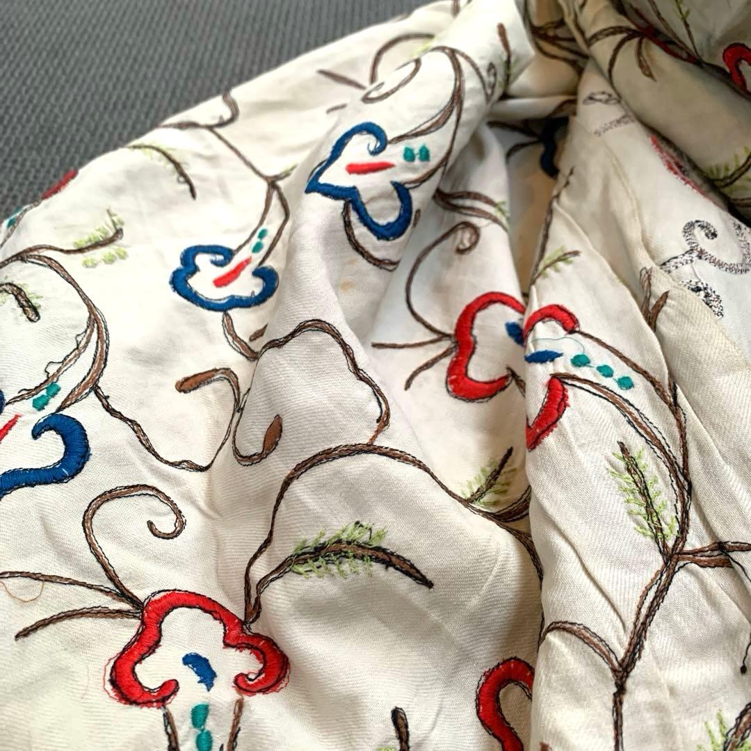 vintage 刺繍　ショール ストール