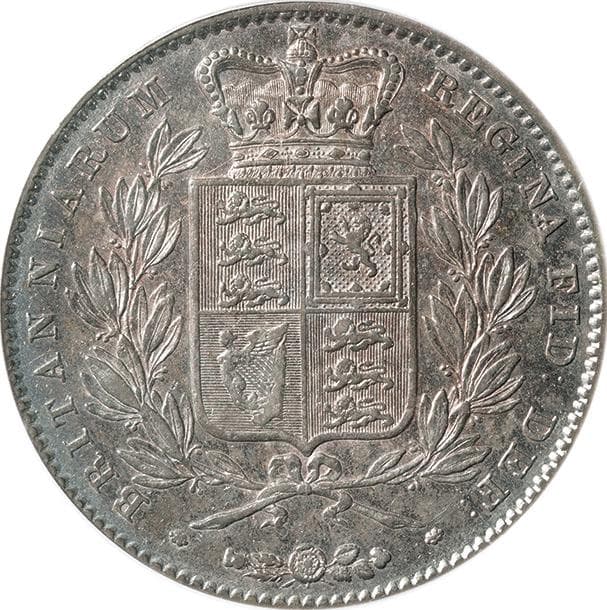 イギリス クラウン銀貨 1845年 ヤングヘッド PCGS AU50