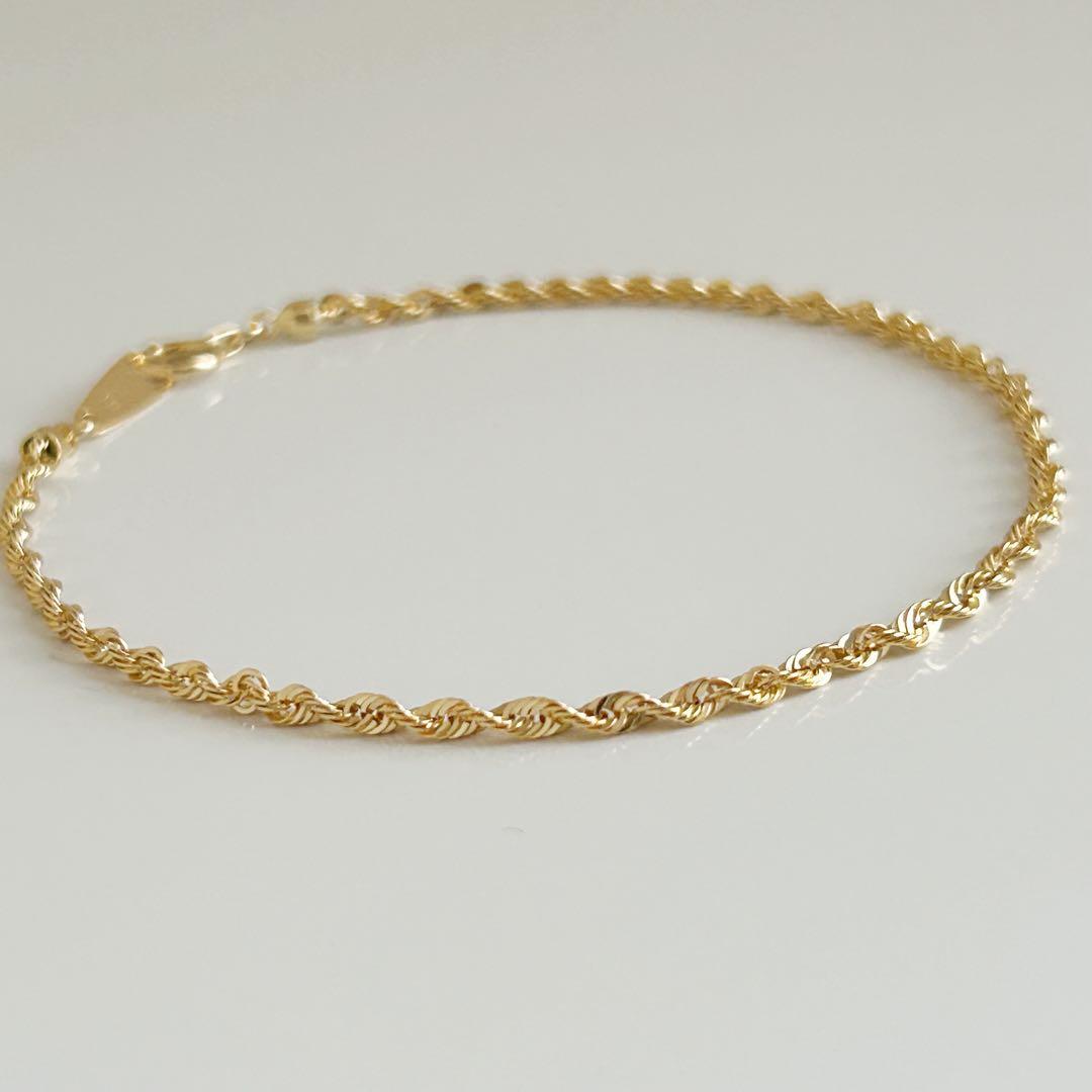 大特価✨早いもの勝ち❣️新品18金 K18 ロープチェーン ブレスレット 18cm