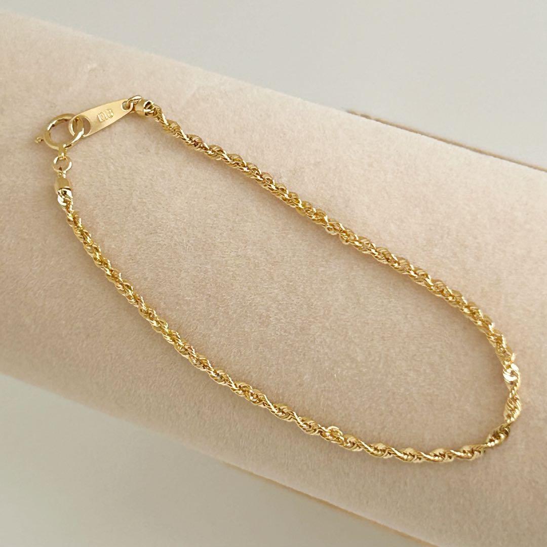 大特価✨早いもの勝ち❣️新品18金 K18 ロープチェーン ブレスレット 18cm