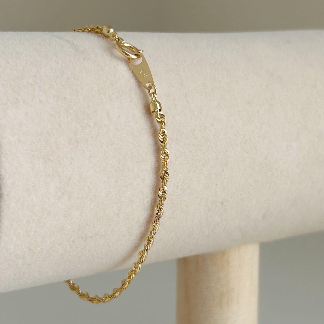 大特価✨早いもの勝ち❣️新品18金 K18 ロープチェーン ブレスレット 18cm