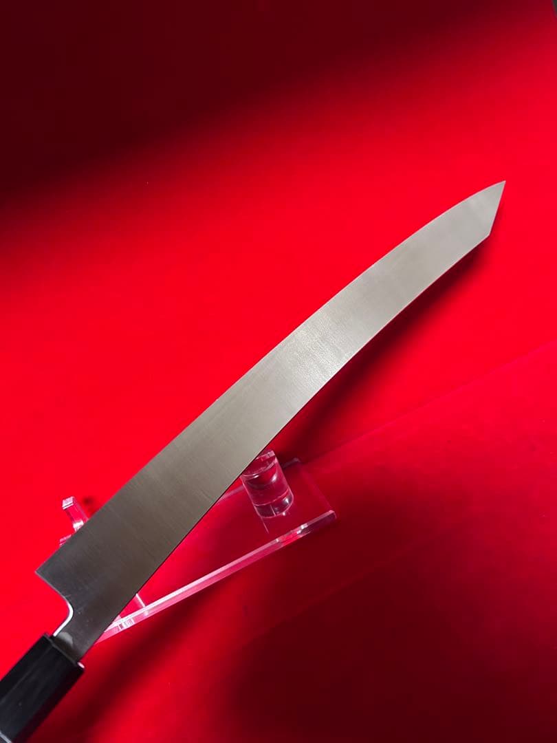 01567 包丁　剣型切付　尺三　鏡面仕上げ　切味抜群　箱付　未使用品