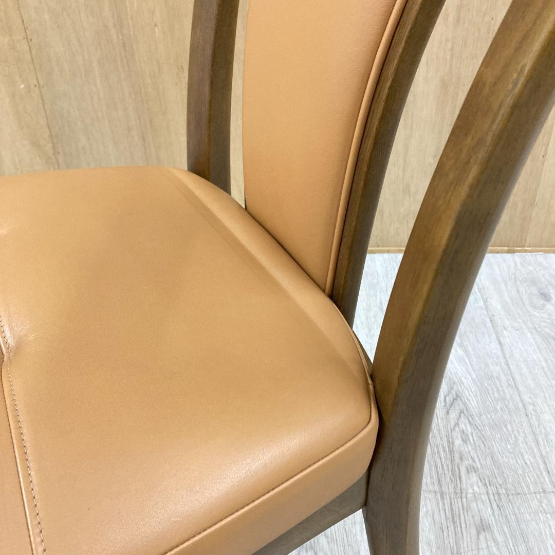 【カリモク】本革　ダイニングチェア　ハイバック　椅子　C