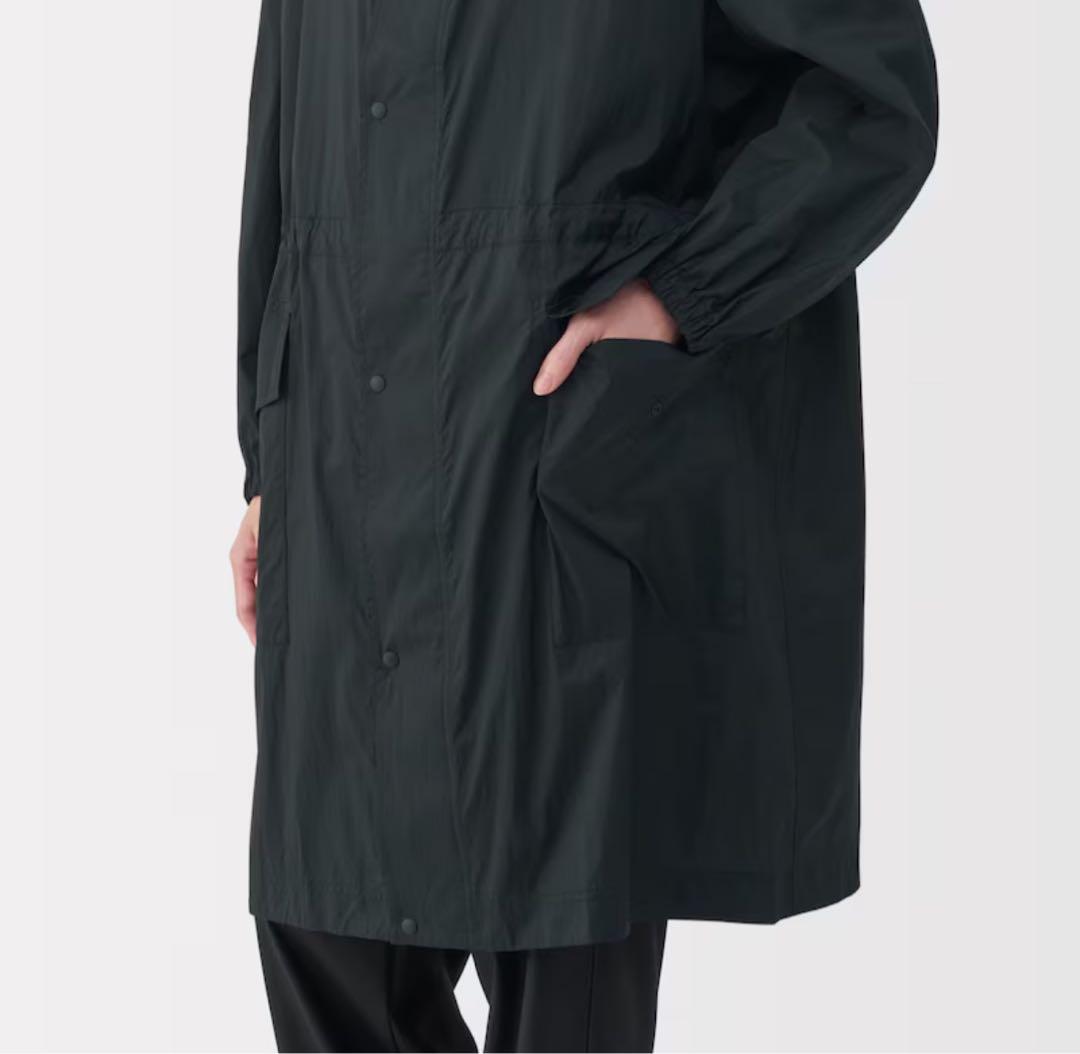 MUJILabo 軽量撥水ナイロンフード付きコート 紳士Ｍ
