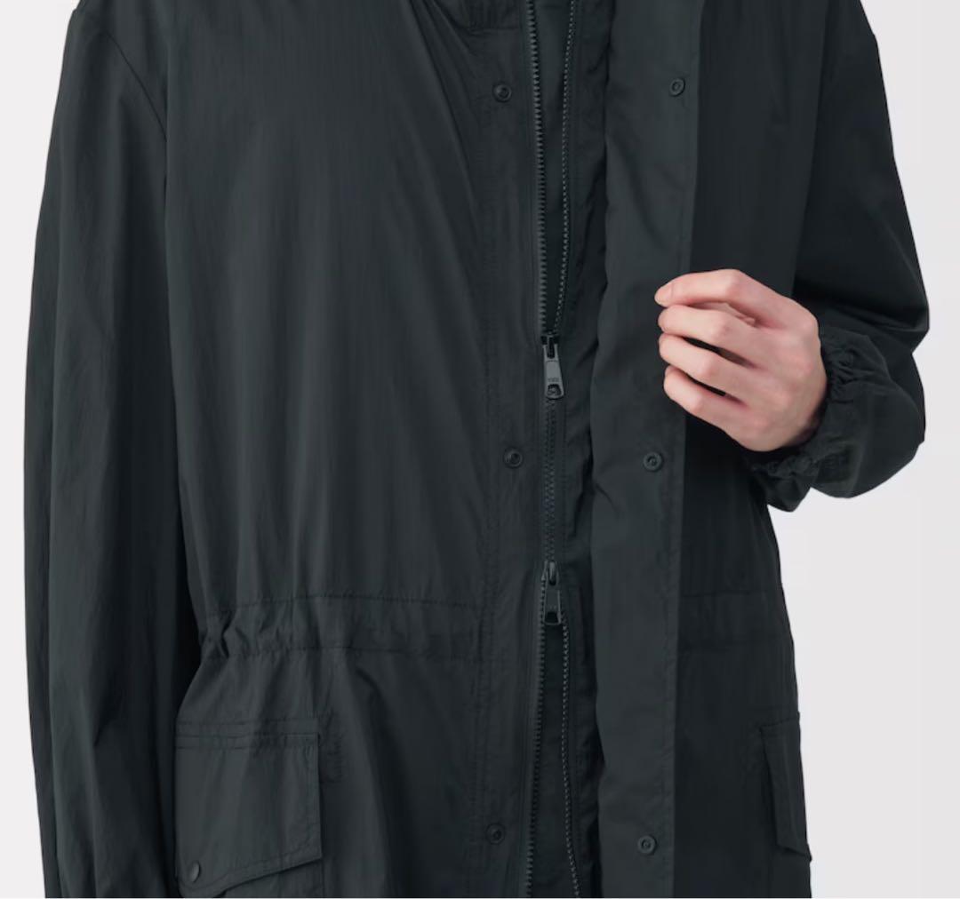 MUJILabo 軽量撥水ナイロンフード付きコート 紳士Ｍ