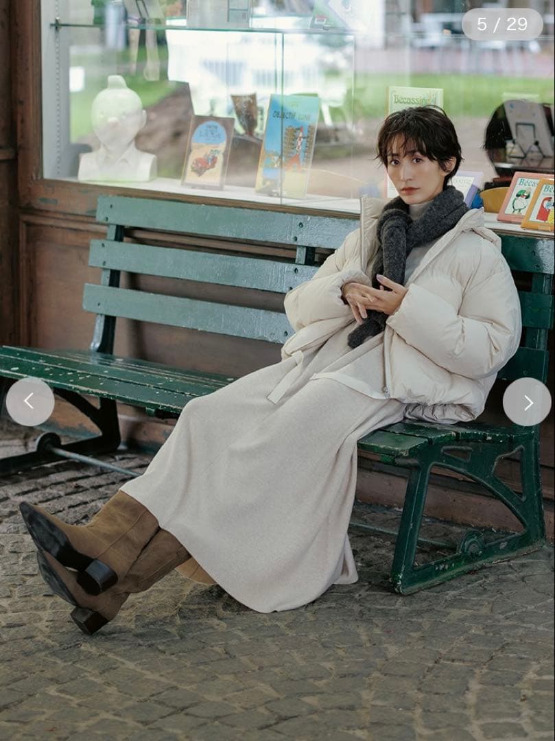 【美品】Mila owenフレンチダウンジャケット アイボリー