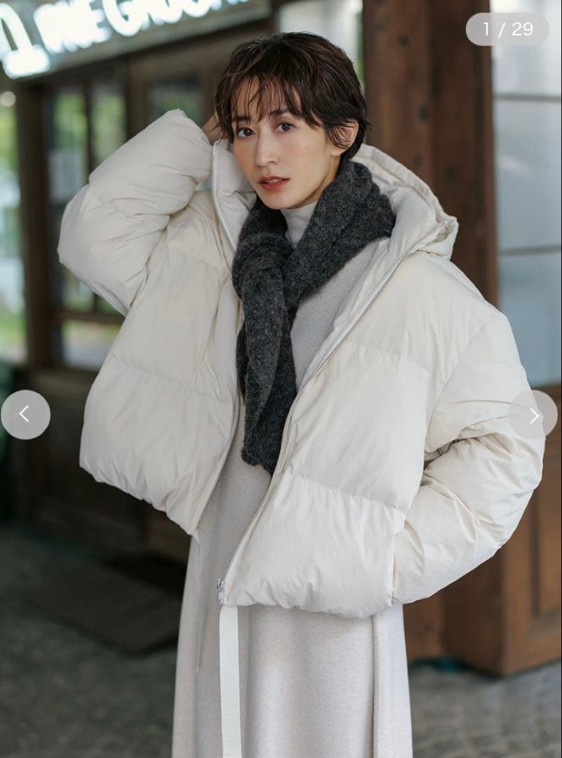 【美品】Mila owenフレンチダウンジャケット アイボリー