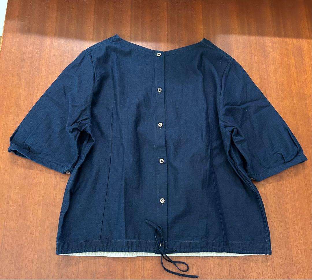 45R ゴマデニムのブラウス　インディゴ　3-L