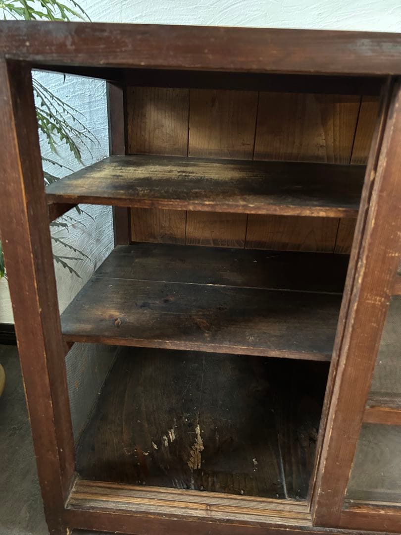蝿帳食器棚　収納棚　網戸棚　古道具　古家具　昭和レトロ　店舗什器　アンティーク